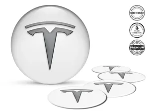 Tesla Édition Autocollants Cache-Moyeu Style Bombé
